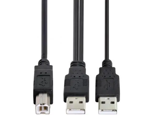 Alt view image 7 of 7 - Dual USB 2.0 Male to Standard B Male Y Cable 80cm for Printer & Scanner & External Hard Disk Drive