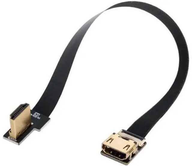 Alt view image 2 of 7 - Right Angled 90 Degree HDMI Male to Female FPC Flat Cable for HDTV Multicopter Aerial Photography