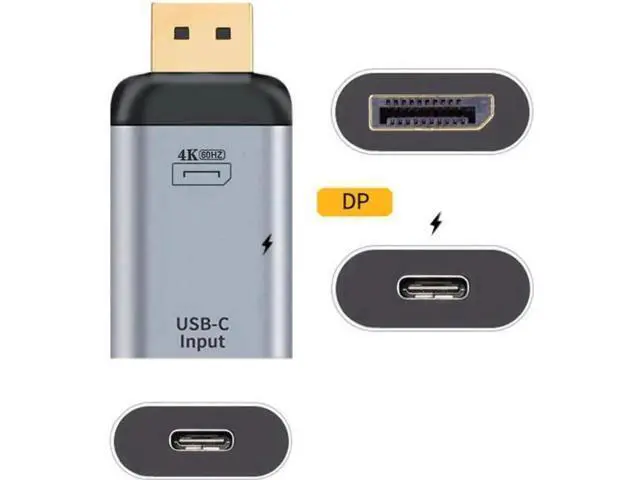 Alt view image 5 of 7 - UC-054-DPF+UC-134-2.0M 100W 10Gbps CableUSB-C Type C Female Source to Displayport DP Sink HDTVPD Power Adapter 4K 60hz 1080p for PhoneLaptop