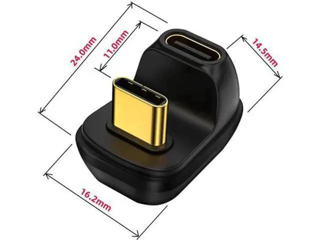 Alt view image 6 of 7 - UC-009-MF 40Gbps USB4 Type C Male to Female Power Data Video Adapter Opposite U Shape Back Angled for NS SwitchPhoneLaptop