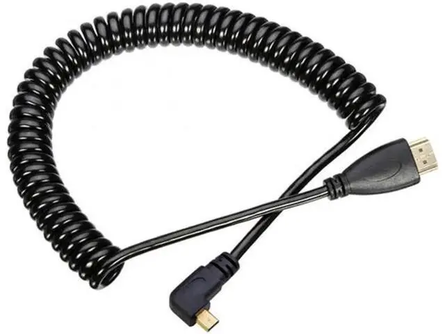 Alt view image 2 of 6 - HD-110-RI Stretch Right Angled 90 Degree Micro HDMI to HDMI Male HDTV Cable for Cell PhoneTabletCamera