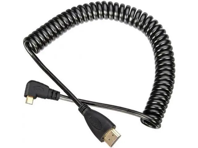 Alt view image 3 of 6 - HD-110-RI Stretch Right Angled 90 Degree Micro HDMI to HDMI Male HDTV Cable for Cell PhoneTabletCamera