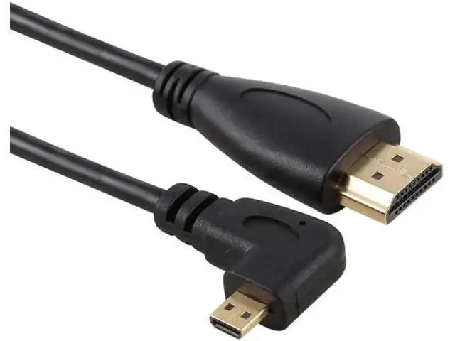 Alt view image 6 of 6 - HD-110-RI Stretch Right Angled 90 Degree Micro HDMI to HDMI Male HDTV Cable for Cell PhoneTabletCamera