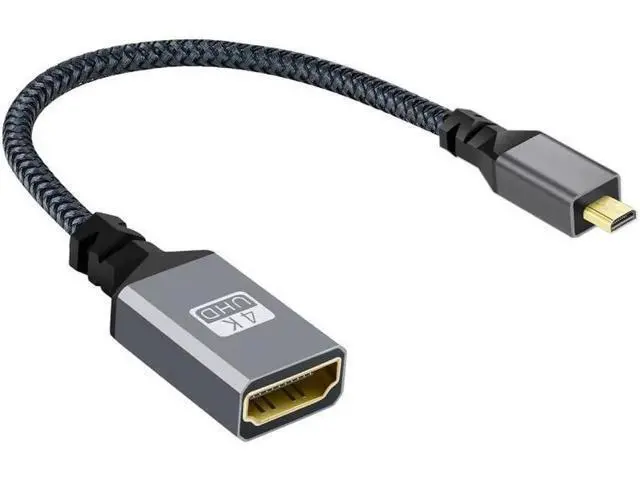 Alt view image 3 of 7 - 4K Type-D Micro HDMI 1.4 Male to HDMI Female Extension Cable for DV MP4 Camera DC Laptop