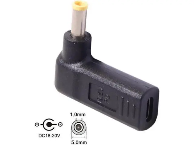 Alt view image 2 of 4 - USB 3.1 Type C USB-C to 5.0*1.0mm Adapter 90 Degree Angled Yellow UC-112-5010MM