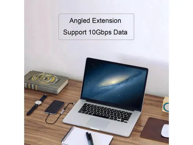 Alt view image 6 of 7 - 20CM USB-C USB 3.1 Type-C Male to Female Extension Data Cable 10Gbps 100W with Sleeve for Laptop Phone