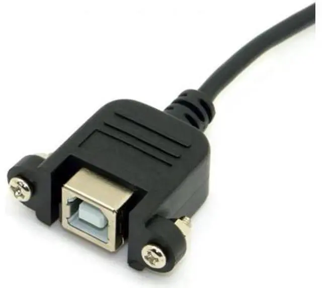 Alt view image 2 of 3 - Right angled USB B Male to Female extension cable with screws for Panel Mount 1m U2-132-RI-1.0M