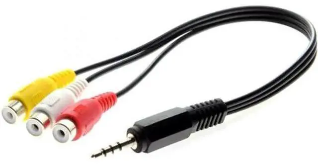 Main image of CA-011 3.5mm 1/8" Male Stereo Car AUX to 3 RCA AV Female Cord Audio Video Composite Cable 20cm