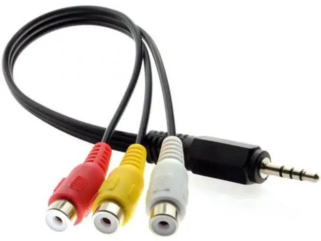 Alt view image 5 of 6 - CA-011 3.5mm 1/8" Male Stereo Car AUX to 3 RCA AV Female Cord Audio Video Composite Cable 20cm