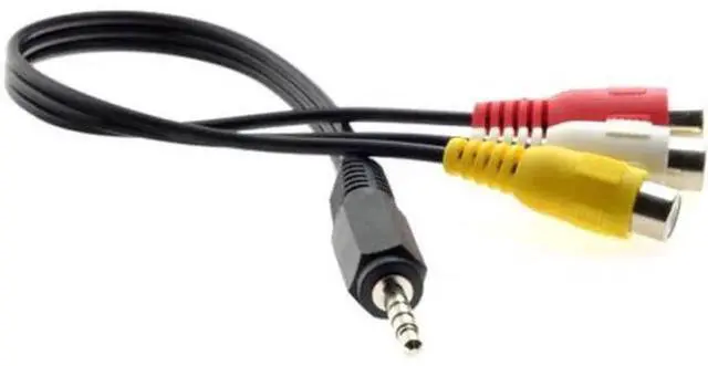 Alt view image 6 of 6 - CA-011 3.5mm 1/8" Male Stereo Car AUX to 3 RCA AV Female Cord Audio Video Composite Cable 20cm