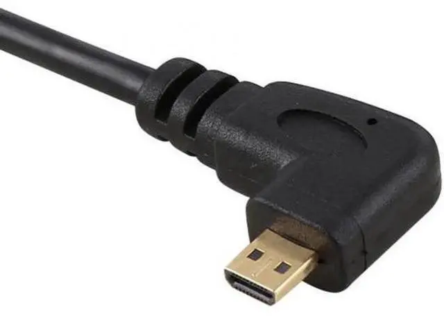 Alt view image 2 of 7 - Stretch Right Angled 90 Degree Micro HDMI to HDMI Male HDTV Cable for Cell Phone Tablet Camera