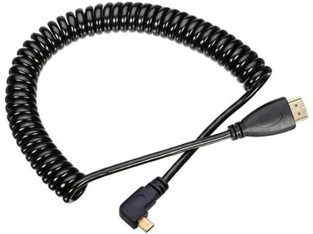 Main image of Stretch Right Angled 90 Degree Micro HDMI to HDMI Male HDTV Cable for Cell Phone Tablet Camera