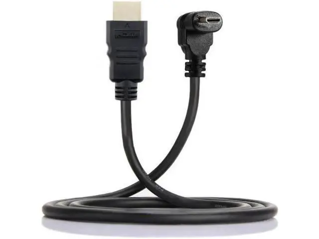 Alt view image 2 of 7 - Down Angled 90 Degree Micro HDMI to HDMI Male HDTV Cable for Cell Phone Tablet Camera