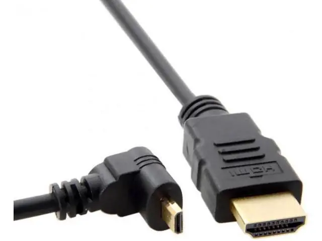 Alt view image 4 of 7 - Down Angled 90 Degree Micro HDMI to HDMI Male HDTV Cable for Cell Phone Tablet Camera