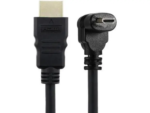 Alt view image 5 of 7 - Down Angled 90 Degree Micro HDMI to HDMI Male HDTV Cable for Cell Phone Tablet Camera