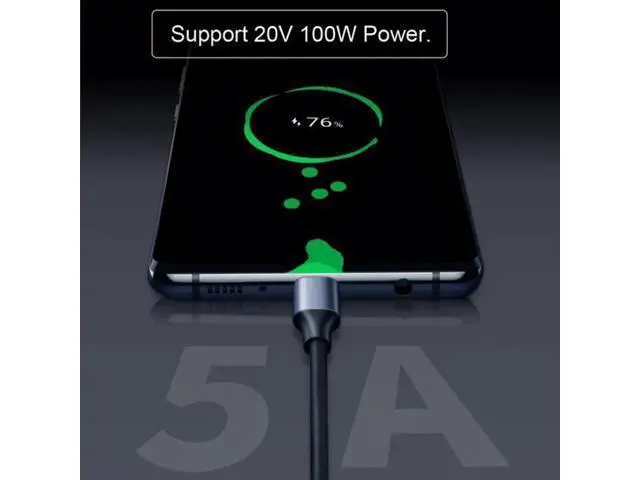 Alt view image 3 of 7 - 20CM USB-C USB 3.1 Type-C Male to Female Extension Data Cable 10Gbps 100W with Sleeve for Laptop Phone