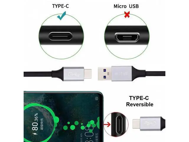 Alt view image 3 of 7 - 50cm 10Gbps USB 3.1 Type C Male to USB3.0 Type A Male Data Power Cable 5V3A for Laptop Phone Disk