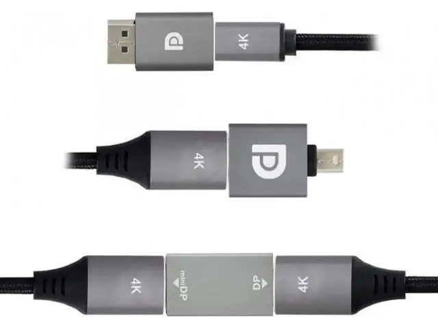 Alt view image 4 of 7 - DP-033 3pcs/set Mini DisplayPort 1.2 4K 60hz to DP Adapter Male Female Ultra-HD UHD for Video PC Laptop TV