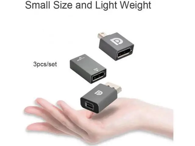 Alt view image 7 of 7 - DP-033 3pcs/set Mini DisplayPort 1.2 4K 60hz to DP Adapter Male Female Ultra-HD UHD for Video PC Laptop TV