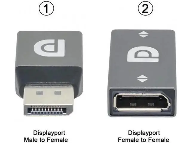 Alt view image 5 of 6 - 2pcs/set DisplayPort 1.2 4K 60hz to DP Extension Adapter Male Female Ultra-HD UHD for Video PC Laptop TV
