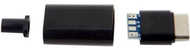 Main image of DIY 24pin USB Type C USB-C Male OTG Host Type 5.1k Resistor with Black Housing Cover UC-210-BK