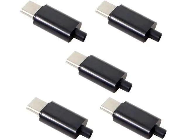 Alt view image 2 of 5 - DIY 24pin USB Type C USB-C Male OTG Host Type 5.1k Resistor with Black Housing Cover UC-210-BK
