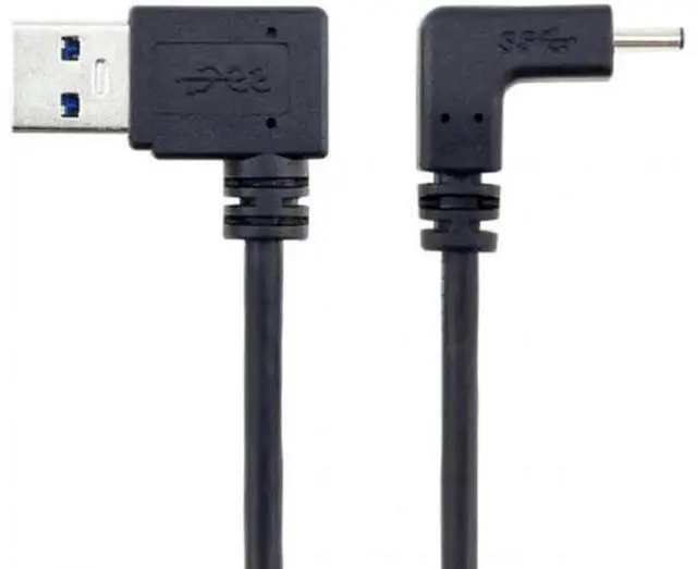 Main image of USB 3.1 USB-C Up & Down Angled to 90 Degree Left Angled A Male Data Cable for Macbook & Tablet & Phone