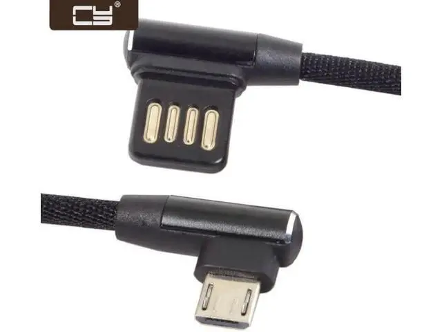 Alt view image 4 of 6 - Micro USB 5Pin to Left Right Angled 90 Degree USB 2.0 Data Cable with Sleeve for Tablet & Phone 15cm U2-114