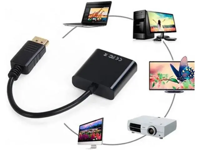 Alt view image 4 of 7 - DP-006 20cm DP DisplayPort to HDMI Video Audio Converter Cable Black