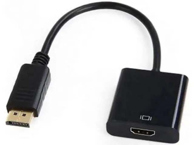 Alt view image 6 of 7 - DP-006 20cm DP DisplayPort to HDMI Video Audio Converter Cable Black