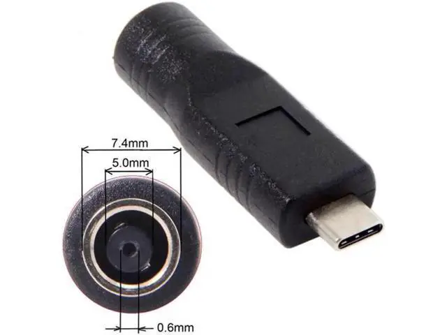 Alt view image 3 of 5 - UC-211-7450MM DC Jack 7.4*5.0mm Input to USB-C Type-C Power Plug Charge Adapter for Laptop Phone