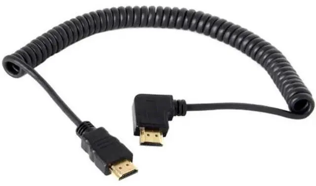 Alt view image 2 of 6 - 90 Degree Right Angled HDMI to HDMI Stretch Spring Cable for HDTV DVB DVD PC 1.2m