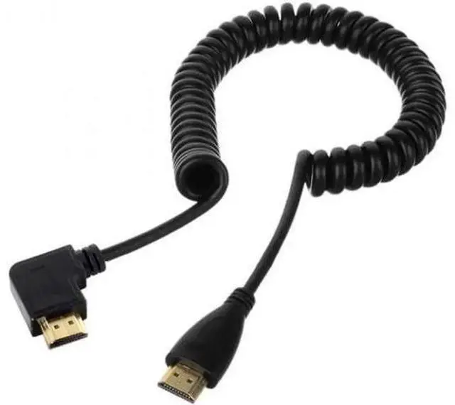 Alt view image 3 of 6 - 90 Degree Right Angled HDMI to HDMI Stretch Spring Cable for HDTV DVB DVD PC 1.2m