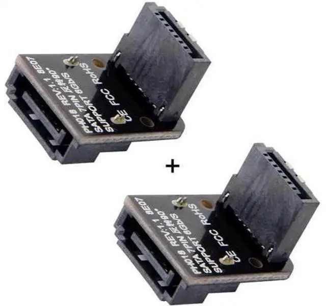 Main image of SA-017-UP SATA 7Pin Female to 7pin Male Up 90 Degree Angled Adapter Mainboard Motherboard for Desktops SSD HDD