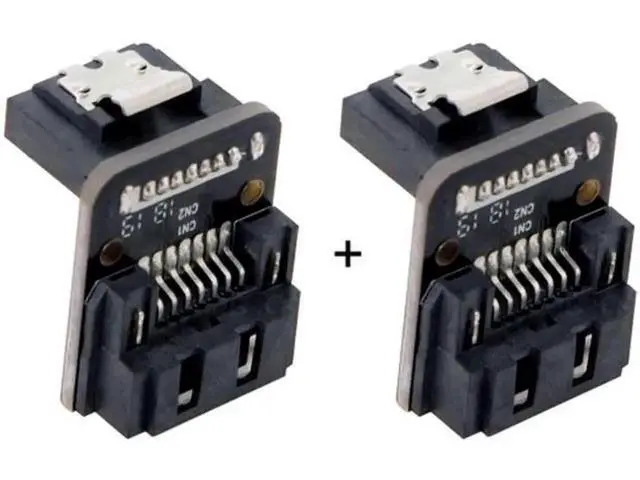 Alt view image 4 of 7 - SA-017-UP SATA 7Pin Female to 7pin Male Up 90 Degree Angled Adapter Mainboard Motherboard for Desktops SSD HDD