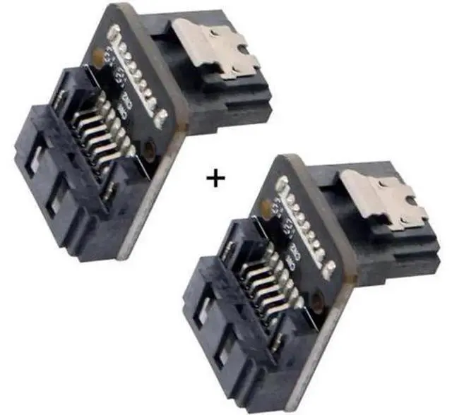 Alt view image 6 of 7 - SA-017-UP SATA 7Pin Female to 7pin Male Up 90 Degree Angled Adapter Mainboard Motherboard for Desktops SSD HDD