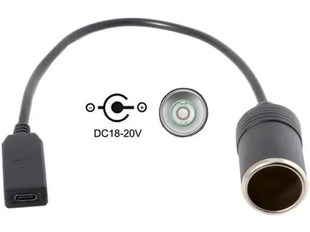 Alt view image 7 of 7 - USB 3.1 Type C USB-C to Car Receptacle Charger Cable 20V 100W Auto Interior Accessories