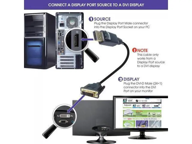 Alt view image 6 of 7 - DP-029 DisplayPort DP Male Source to DVI Male Single Link Video Cable 6ft 1.8m for DVI monitor