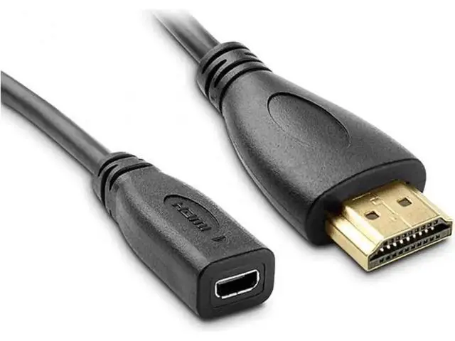 Alt view image 2 of 7 - 20cm Micro HDMI socket Female to HDMI Male adapter Cable for Tablet & Cell Phone