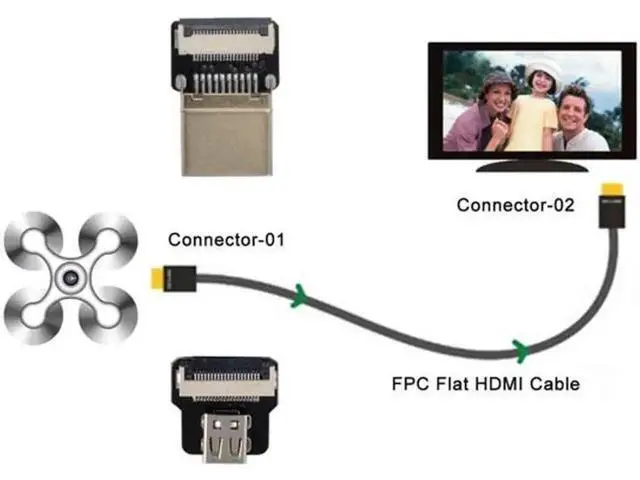 Alt view image 4 of 7 - HDMI Male to Micro HDMI Female Extension FPC Flat Cable 1080P for FPV HDTV Multicopter Aerial Photography