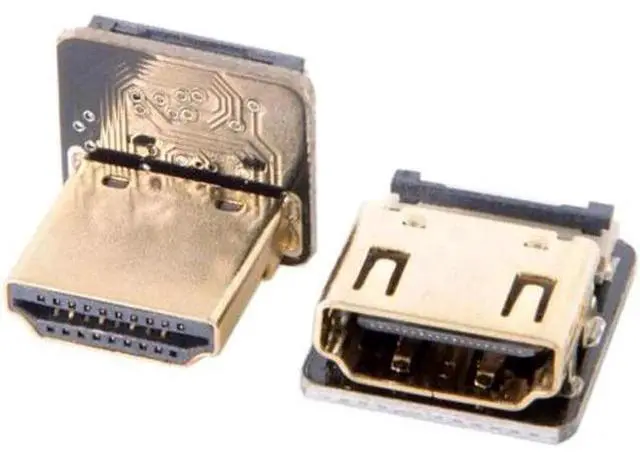 Alt view image 2 of 7 - Up Angled 90 Degree HDMI Male to Female FPC Flat Cable for HDTV Multicopter Aerial Photography