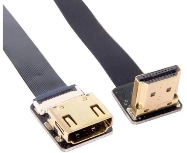 Alt view image 7 of 7 - Up Angled 90 Degree HDMI Male to Female FPC Flat Cable for HDTV Multicopter Aerial Photography