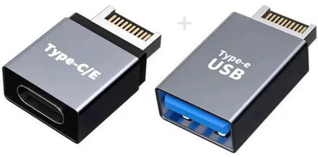 Alt view image 7 of 7 - UC-010 2pcs USB 3.1 Front Panel Header Male Type-E to Type-AType-C USB-C Motherboard Extension Data Adapter