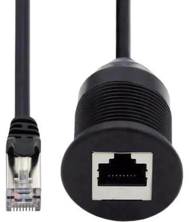 Alt view image 3 of 7 - UT-017-1.0M 1m Waterproof Dustproof Screw Locking CAT6 RJ45 Male to Female Lan Ethernet Network Extension Cable Car Panel Mount Design