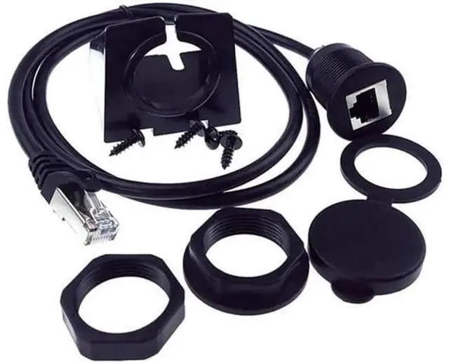 Alt view image 7 of 7 - UT-017-1.0M 1m Waterproof Dustproof Screw Locking CAT6 RJ45 Male to Female Lan Ethernet Network Extension Cable Car Panel Mount Design