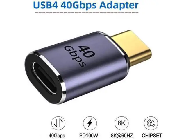 Alt view image 6 of 7 - UC-026-MF 40Gbps USB4 Type C Male to Female Straight Connector 100W Power Data 8K Video Adapter for Laptop Phone