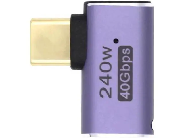 Alt view image 2 of 7 - USB4 Type C Male to Female 240W Power 40Gbps Data 8K Video Adapter Left Right Angled for NS Phone Laptop