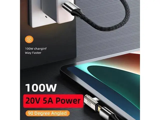 Alt view image 4 of 7 - 20Gbps USB4 Type C Male to Female Low Profile Right Angled 100W Power Data 8K Video Adapter for Laptop Phone