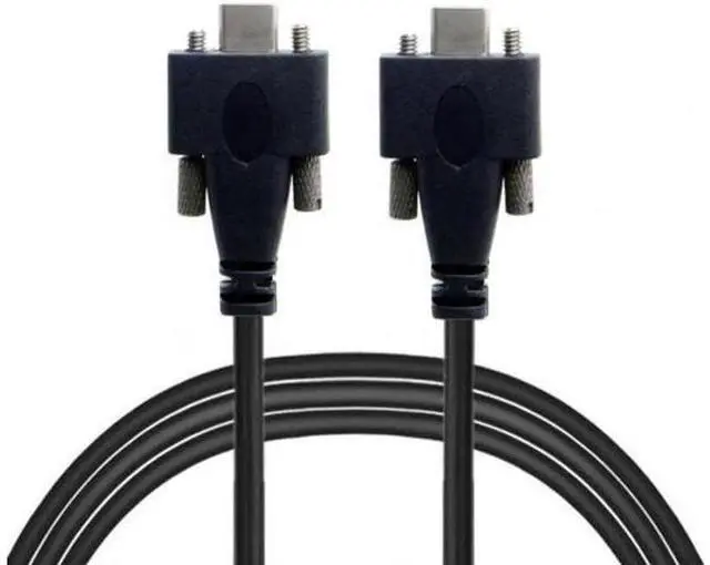 Main image of USB 3.1 Type-C Dual M2 Screws Locking to Locking USB-C 10Gbps Data Cable Panel Mount Type 4feet