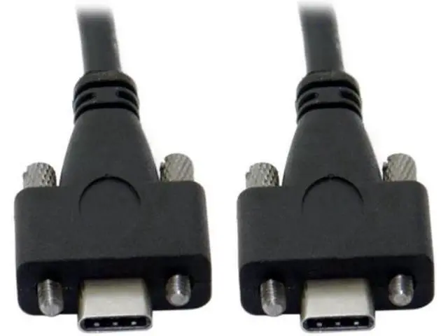 Alt view image 3 of 7 - USB 3.1 Type-C Dual M2 Screws Locking to Locking USB-C 10Gbps Data Cable Panel Mount Type 6.6feet